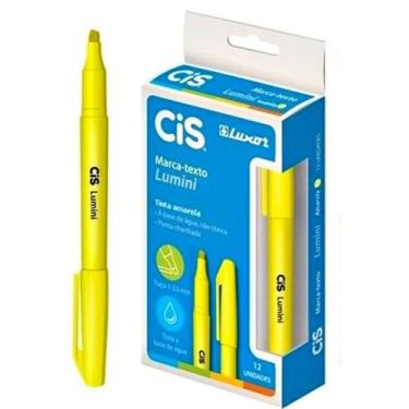 Imagem de 1x Caneta Marca Texto Cis Lumini Traço 1-3,5mm Amarelo