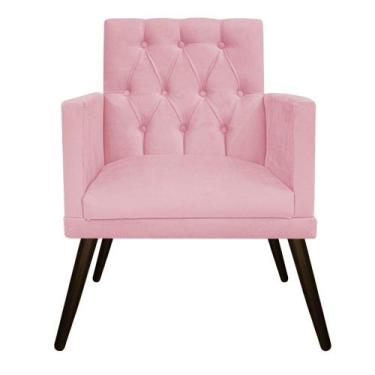 Imagem de Poltrona Decorativa Nanda Pés Palito Tabaco Sala de Espera Recepção Su