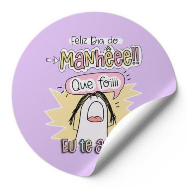 Imagem de 120 Etiquetas Auto Colante Adesivos Redondos Meme Bentô Feliz Dia Do M