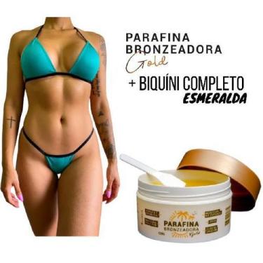 Imagem de 01 PARAFINA BRONZEADORA GOLD 120G + 01 Biquíni para Marquinha tipo Fit