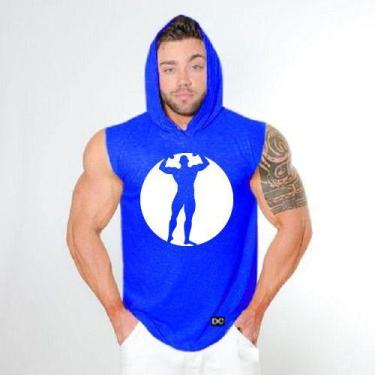 Imagem de Camiseta Regata Com Capuz Esportiva Treino Liso Estampa Personalizada 