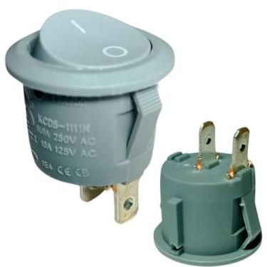 Imagem de Botão Chave Liga Desliga De Embutir Redondo Movel Mdf 2 Pinos 23mm  - 