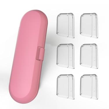 Imagem de Estojo de viagem para escova de dentes e 2 peças de cabeças de escova de dentes compatíveis com escova de dentes elétrica Philips Sonicare Série Pro/2 DiamondClean, Flexcare, HealthyWhite, PowerUP (rosa)