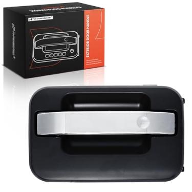 Imagem de A-Premium Maçaneta externa traseira esquerda do lado do motorista compatível com Ford F-150 F150 2004-2014 e Lincoln Mark LT 2006-2008, caixa preta com alavanca cromada, substituição # 9L3Z1626605DA
