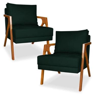 Imagem de Kit 2 Cadeiras Decorativas para Sala de Estar Mona Suede - Porto Decor