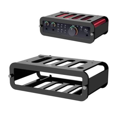 Imagem de TXEsign Suporte sob a mesa para Scarlett 2i2 4ª geração, suporte de parede de acrílico organizador de mesa para gravação de interface de áudio (preto)