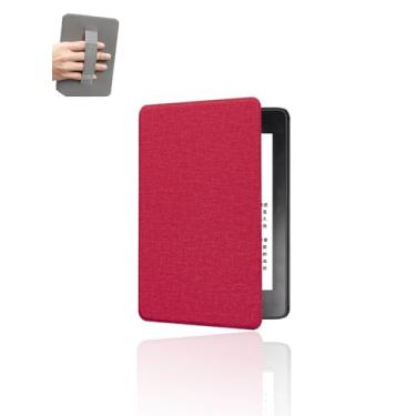 Imagem de Capa para Kindle Paperwhite/Kindle Colorsoft de 7 polegadas 2024, capa de couro premium WUNIAK com alça de mão para Kindl_e 12 Geração Auto Sleep/Wake, vermelho