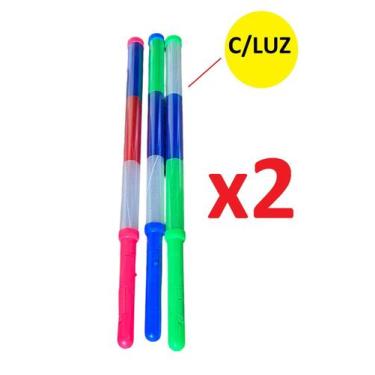 Imagem de kit 2 Brinquedos Bastão De Led Colorido 45 Cm Sortido - Lynx Produções
