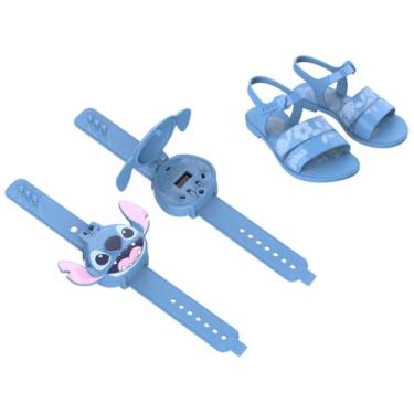 Imagem de Sandália Infantil Menina Grendene Kids Stitch Relógio Azul 30