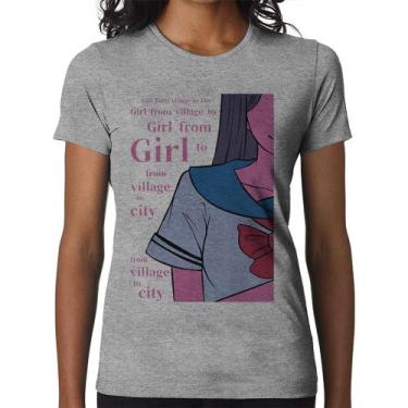 Imagem de Baby Look Girl From Village To City - Foca na Moda, Cinza, GG