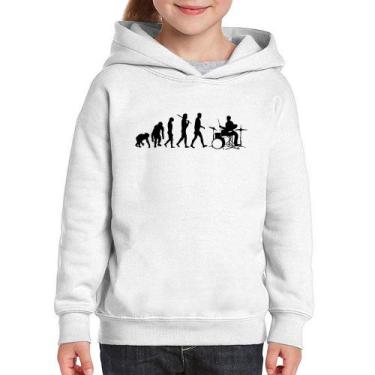 Imagem de Moletom Infantil Evolução do Baterista - Foca na Moda, Branco, 8