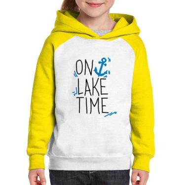Imagem de Moletom Infantil On Lake Time - Foca na Moda, Branco, Amarelo, 14