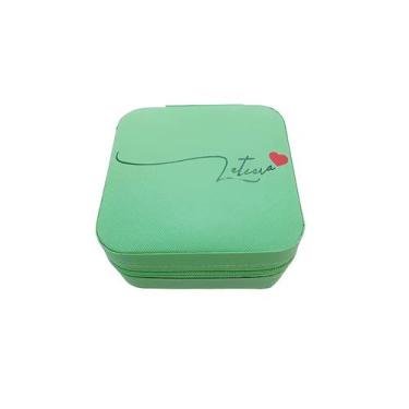 Imagem de Mini Porta Joias Personalizado - Nome com Coração - Verde - 1 unidade 
