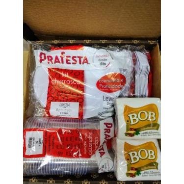 Imagem de Kit Festa Descartável 20 pratos + 20 garfos + 20 facas + copo 200 ml t