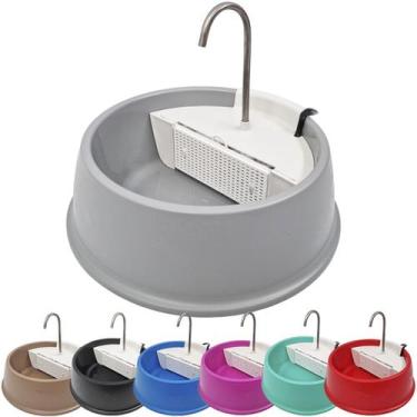 Imagem de Bebedouro Fonte Gatos Cachorros Cães 1,5L Filtro Carvão Ativado Bivolt