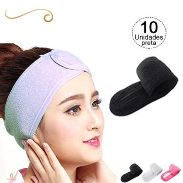 Imagem de 10 Faixa De Cabelo Atoalhada Maquiagem Skin Care Anti-suor - Qualibela