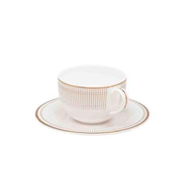 Imagem de Jogo 6 Xícaras c/ Pires Chá 270ml Harmonia Strauss - Oxford Porcelas S