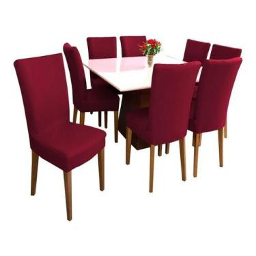 Imagem de Kit 8 Capas Cadeiras de Jantar Protetora Malha Gel Lisa Macia 100% Pol