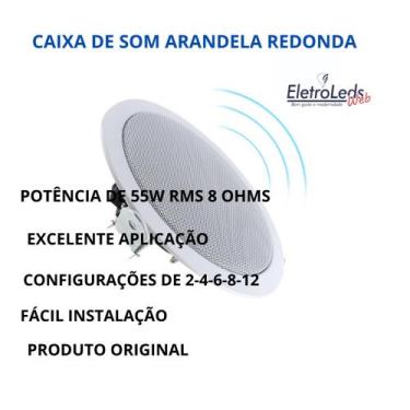 Imagem de Caixa de som  arandela redonda 6polegadas 55w - ORION