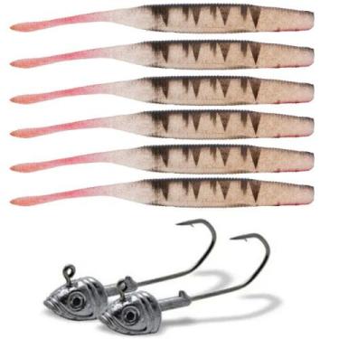 Imagem de Isca Soft Bait Maruri W182 6 Unid + 2 Anzol Jig Head, W182 cor 04