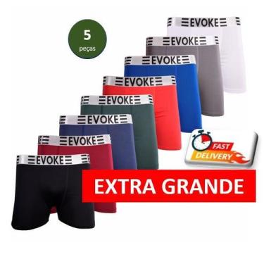 Imagem de Kit 5 Cuecas Plus Size Microfibra Lisa Premium Extra Grande  - EvokeOn