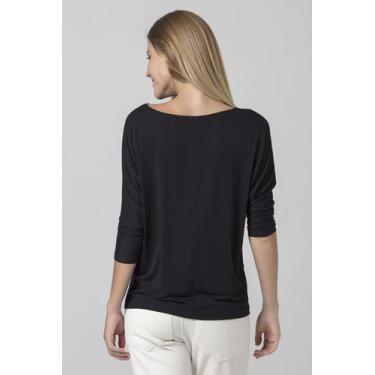 Imagem de Blusa Morcego Ampla Manga 3/4 Preta - Amazonia Vital