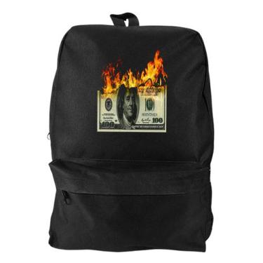 Imagem de Mochila Bolsa Masculina Basica Escolar Pega a Visão Estampado Fogo Dol