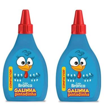 Imagem de Kit 2 Cola Branca Galinha Pintadinha 90g Lavável Atóxica - Compactor