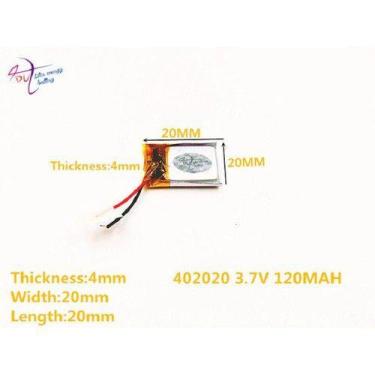 Imagem de 1 Unidade 120 Mah 3,7v Com 2 Fios 4mm X 20mm X 20mm 402020 - KMIG
