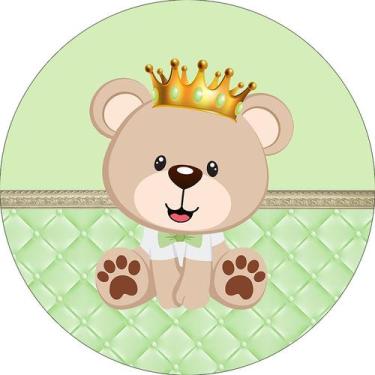 Imagem de Painel De Festa Redondo 1,50x1,50 - Ursinho Cute Principe Verde 044 - 