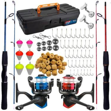 Imagem de Kit De Pesca Completo 2 Varas 1,20m 10kg 2 Molinete + Itens - Summer