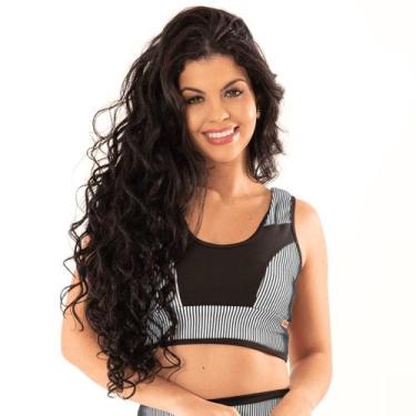 Imagem de Top 3D Feminino Fitness Tarelles - T0566, Preto, Branco 3d, GG