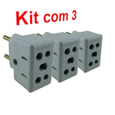 Imagem de Adaptador de tomadas Universal 10A e 20A Kit 3 un - WebStore