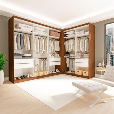 Imagem de Conjunto Closet Casal sem Portas 2 Módulos 6 Gavetas França - Minastex