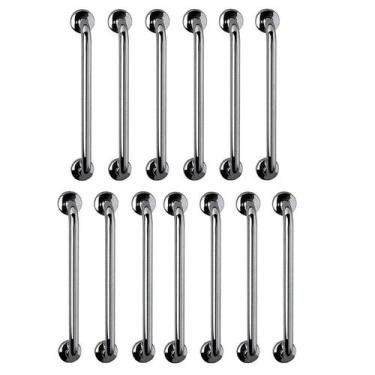 Imagem de Barra de Apoio 60cm Aço Inox Kit 13 Unidades Banheiro Box Idoso Defici