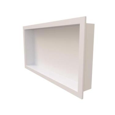Imagem de Nicho p/ Banheiro Prateleira com borda Embutir 33x63 Suporte shampoo -