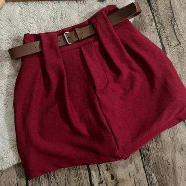 Imagem de Short Saia Plus Size  Feminino Frente e Costa com Cinto de Couro - Bel