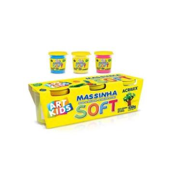 Imagem de Massinha de Modelar Soft com 03 Cores 150g Art Kids Acrilex