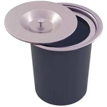 Imagem de Lixeira Pia Embutir 5 Litros Tampa Inox Escovado Kazalinda