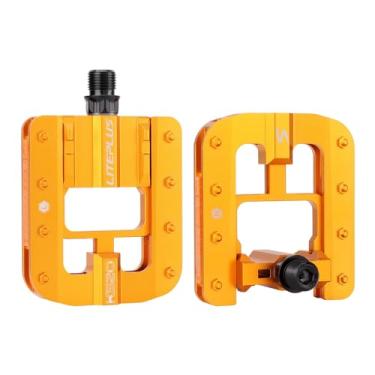 Imagem de IKUOS Pedais de bicicleta de montanha - Pedais de bicicleta de estrada de liga de alumínio - Pedais dobráveis para bicicleta - Pedais de bicicleta antiderrapantes - Pedais Fooker de ajuste universal