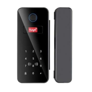 Imagem de Tuya app fechadura de porta de vidro com impressão digital bluetooth óculos inteligentes fechadura de porta biométrica eletrônica 13.56mhz rfid controle remoto desbloqueio(B12 double-open)