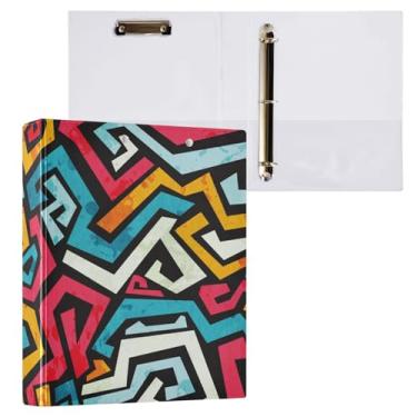 Imagem de Fichários de 3 cm com três anéis de grafite brilhante grunge com bolsos fichário de 3 furos para escritório escolar, pacote com 2