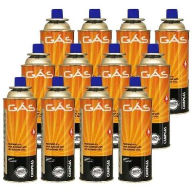 Imagem de Kit 12 Refil Gás Butano Maçarico Fogareiro Portátil Gás Propano Campin
