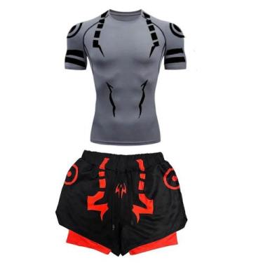 Imagem de Conjunto de Fitness Jujutsu Kaisen Masculino - Camisa 3D de Secagem Rá