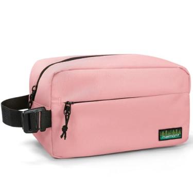 Imagem de Haimont Lancheira pequena congelável, bolsa térmica reutilizável para freezer com alça de fivela, mini refrigerador isolado para trabalho, viagens, rosa