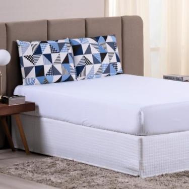 Imagem de Jogo de Lençol CASAL 3 Peças 100% Algodão 200 Fios Lençol Com Elastico Lençol e Fronha ESTAMPADO CAMA BOX E COMUM - GEOMETRICO (CASAL 3 PEÇAS, GEOMETRICO)
