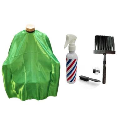 Imagem de Kit Barbeiro Capa Para Corte Espanador Borrifador Escovinha - Leste Ca