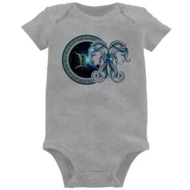 Imagem de Body Bebê Signo Gêmeos Astrologia - Foca na Moda, Cinza, G