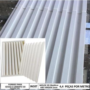 Imagem de Forma 3d Ripado 58X40cm ABS 2mm Molde para cimento/concreto/gesso 3d I