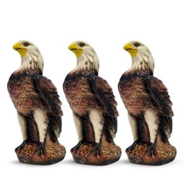 Imagem de Kit 3 Estátua Águia Gavião Espanta Pombos Gesso 36 Cm - Varias Varieda